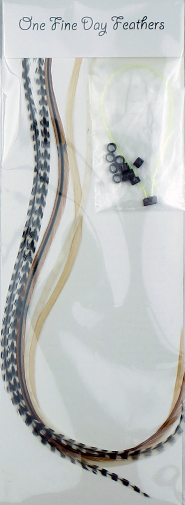 5 Long 11 -13 inch (28 - 33cm) Feather Hair Extensions - Mixed Naturals