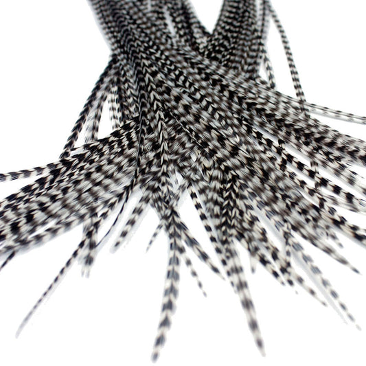 20x Short 7-9 inch Feathers - All Grizzly