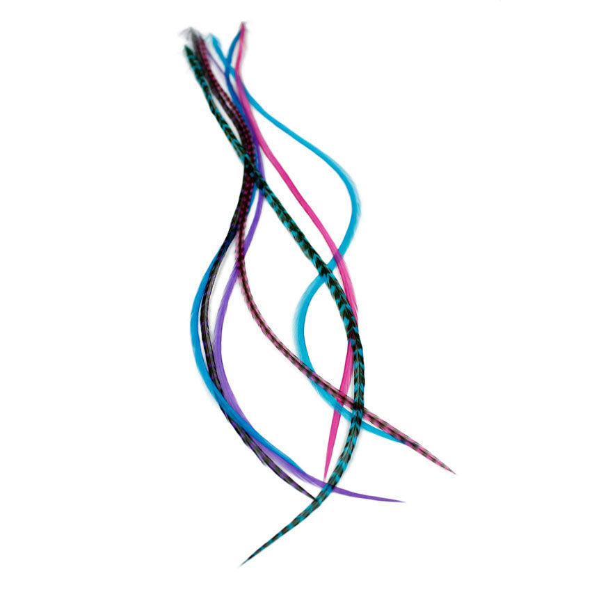 5 Long 11 -13 inch (28 - 33cm) Feather Hair Extensions - Berry