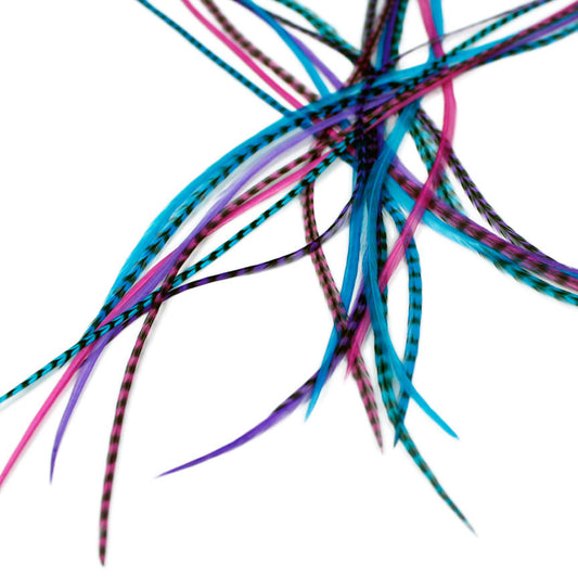 5 Long 11 -13 inch (28 - 33cm) Feather Hair Extensions - Berry